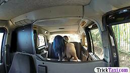 Big tits woman fucks hubby in backseat!