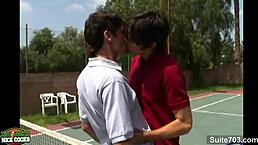 I watch tennis gay jocks sucking big cocks and fucking outdoors