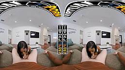 Horny black stepmom Lia Lovely teaches with her big tits and ass