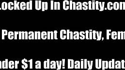 Femdom teases locked slave with handjob humiliation pov orgasm