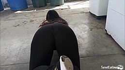 real latina arab with huge ass trains hard with anal plug for intense sessions