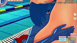 this slimegirl 3d hentai at the pool is wild!