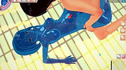this slimegirl 3d hentai at the pool is wild!