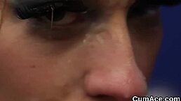 unusual sex kitten gets facial swallowing all cum