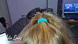 pov bj in black lingerie