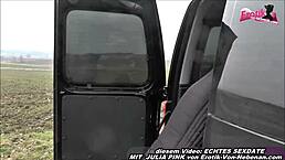 Picked up hitchhiker gets outdoor fuck and swallow