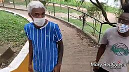 caught masturbating in public, had to suck big cocks