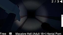 exploring the macabre hall in this adult hentai anime