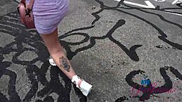 vacation fun with macy meadows pissing public pov 😜