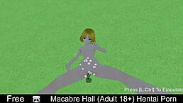 exploring the macabre hall in this adult hentai anime