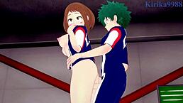 ochako uraraka and izuku midoriya goin’ at it hard... my hero academia hentai, damn!
