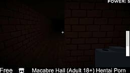 exploring the macabre hall in this adult hentai anime
