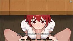 Tomboy Love! Risky Blowjob Under Table In Public Hentai Game!