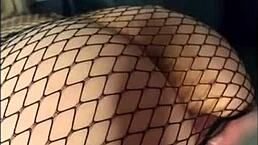 This blonde slut in stockings and heels bends over for big cock doggystyle, cumming hard. 😈