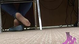 wife's candid library moments with nylons