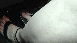 driving barefoot in flip flops, feeling the freedom on the road