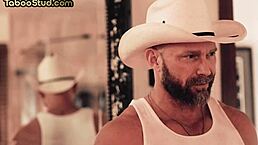 Secret gay blowjob under table after wild bareback orgy with hunks