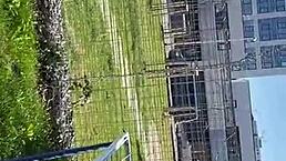 Oh wow, teen rides cock on balcony for neighbors to see! 😍