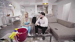 busty blonde casca akashova bangs boss for job security