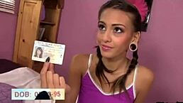 Skinny Young 18+ Brunette Gets Cum On Tits