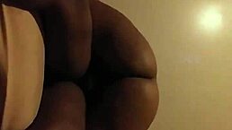 the black babe with big ass rides my cock slow then fast