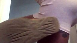 Ever peeked up her skirt? See that tight ebony pussy now in hot POV action!