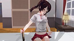 uncensored anime features sister teasing with anal and edging handjob