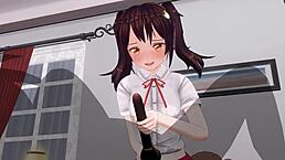 uncensored anime features sister teasing with anal and edging handjob