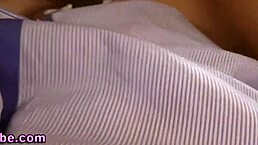 teen girl casually sucks old guy's cock in pov with small tits and shoes