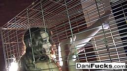 Sexy Dani Daniels Acts Like A Bitch In A Cage
