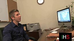 hot brunette eagerly takes cum on her big tits in passionate fucking