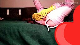 amateur cosplay solo with huge dildo under blacklight