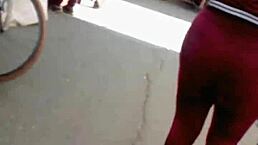 Milf with big ass walks the streets seductively