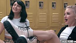 Horny students Lola Fae and Leda Lotharia engage in lesbian anal sex with Milf Katie Morgan