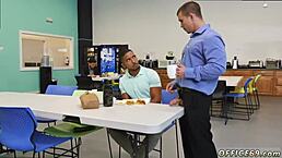 Straight executive tries gay sex pantsless!