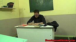 this milf's pussy is tormented in the classroom with rough anal banging 😈