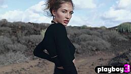 Petite Russian teen Taya Vais strips naked for hot outdoor Playboy shoot!