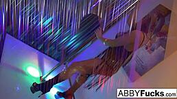 abigail mac strips at the club, then touches herself in wild solo.