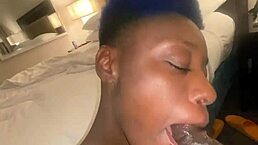 Ebony BBC Blowjob Gets Wild! Can She Take That Monster Cock in POV?