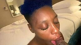 Ebony BBC Blowjob Gets Wild! Can She Take That Monster Cock in POV?