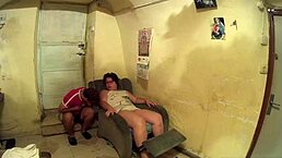 I masturbate his cock with my feet and stain my panties.