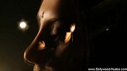 Indian brunette performs seductive bollywood dance with graceful undressing