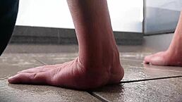 Masturbation in Rain on Balcony with Wet Jeans