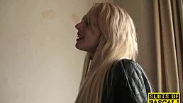 Petite British subs endure rough bdsm pussy action.