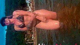 Provoked and licked a hot blonde on the beach