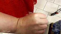 I helped this guy cum in the supermarket, it was so risky with his monster cock and big ass!