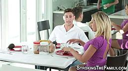 Real blonde teen 18+ gives hardcore blowjob cumshot 😏