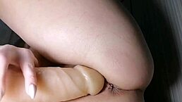 Feeling intense pleasure as my pussy squirts twice from dildo jerking