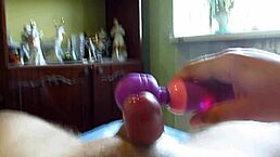 dude, watch me jerk off my cock with this toy... cums hard!