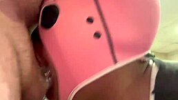 Black Pig In Mask Gets Facefucked, Drooling Throat Juice Salivating Degradingly.